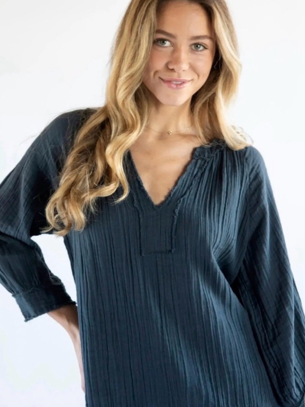 NATURAL LIFE Robyn Cotton Gauze Blouse